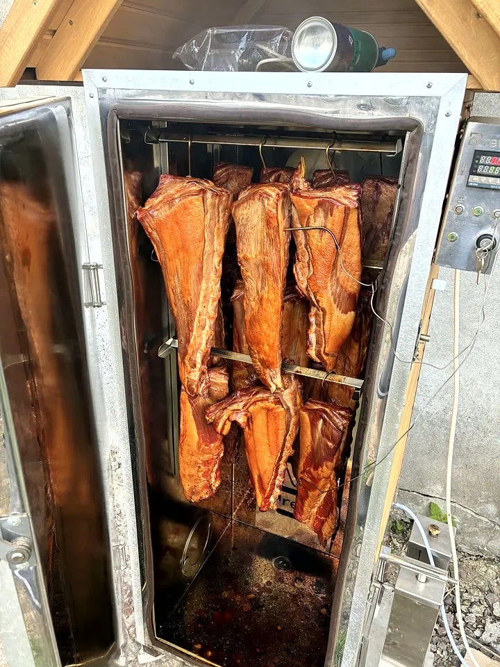 Fische und Balyk — Heißräuchern, Räucherofen DREVOS Family PRO