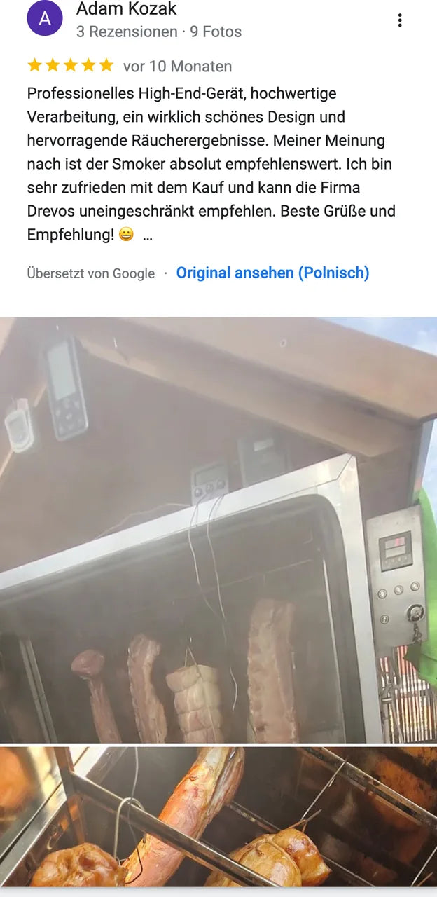 DREVOS-Kundenbewertung bei Google: Adam Kozak, 5 von 5 — Screenshot