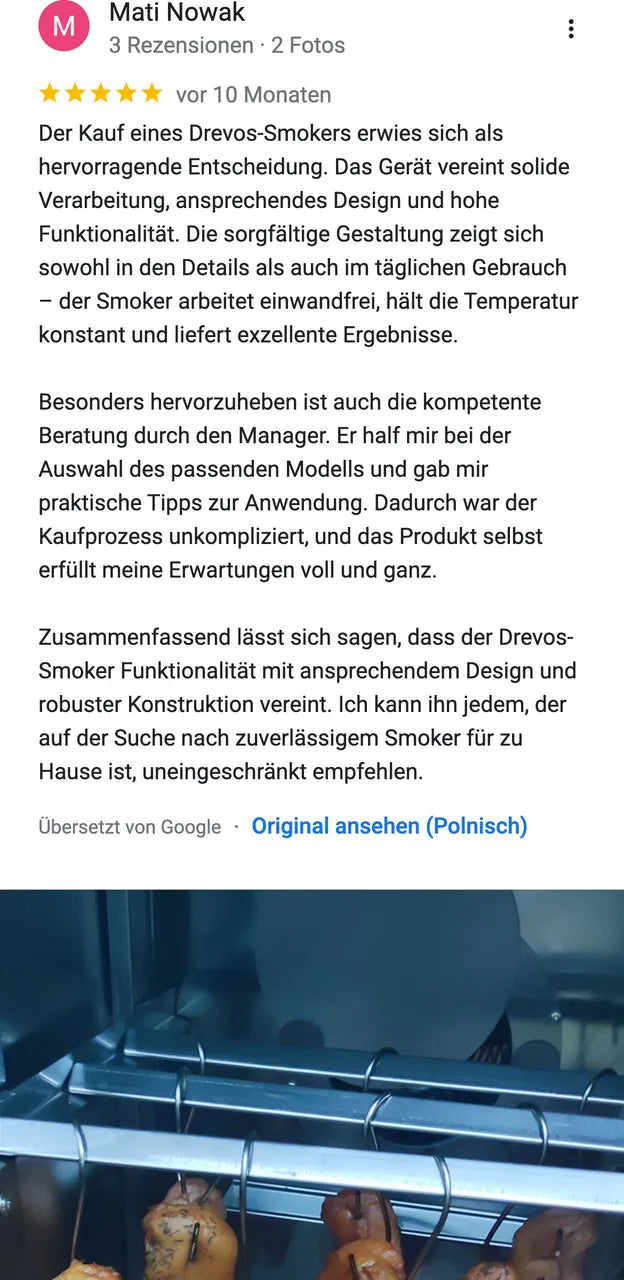 DREVOS-Kundenbewertung bei Google: Mati Nowak, 5 von 5 — Screenshot