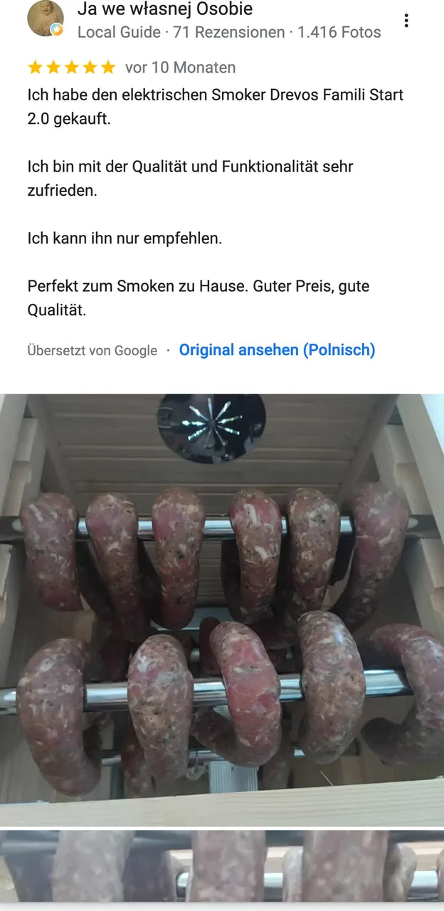 DREVOS-Kundenbewertung bei Google: Ja we własnej Osobie, 5 von 5 — Screenshot