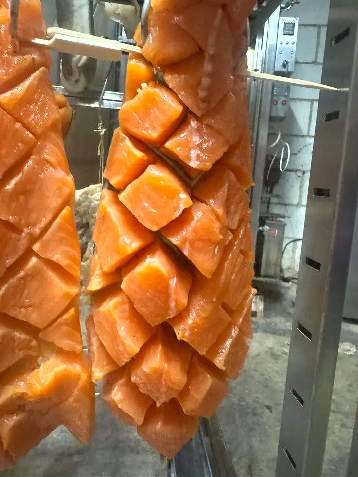 Lachs in Scheiben – Heißräuchern, Räucherkammer DREVOS Smoke Chamber 25