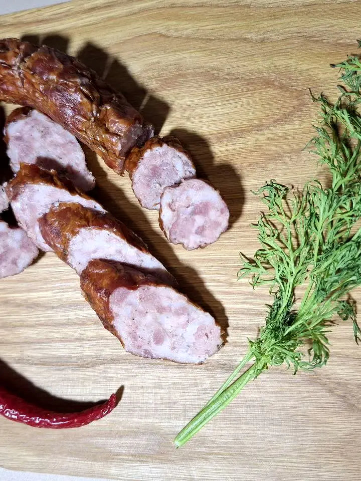 Wurst in Scheiben geschnitten – zum Servieren, Räucherkammer DREVOS Smoke Chamber 50